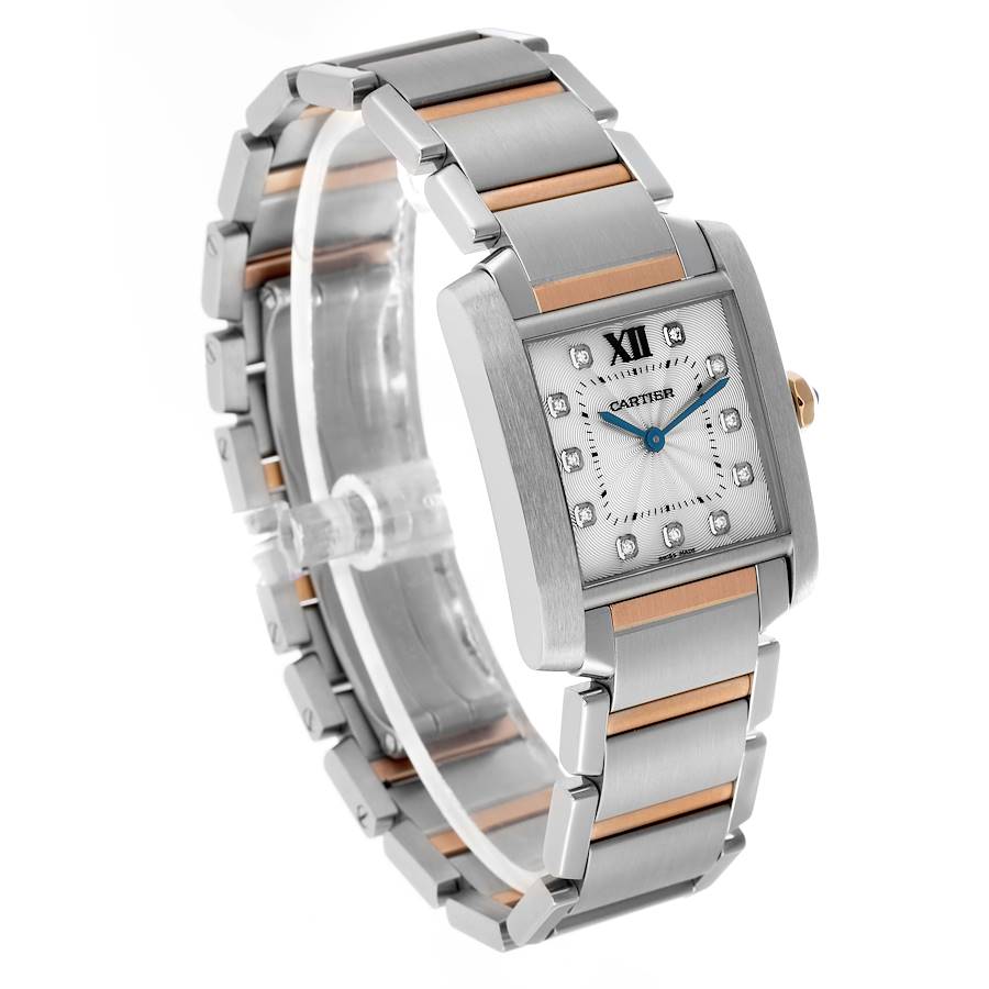 Cartier Tank Française Midsize Steel & Rose Gold Diamond Ref. WE11000565 - Image 7