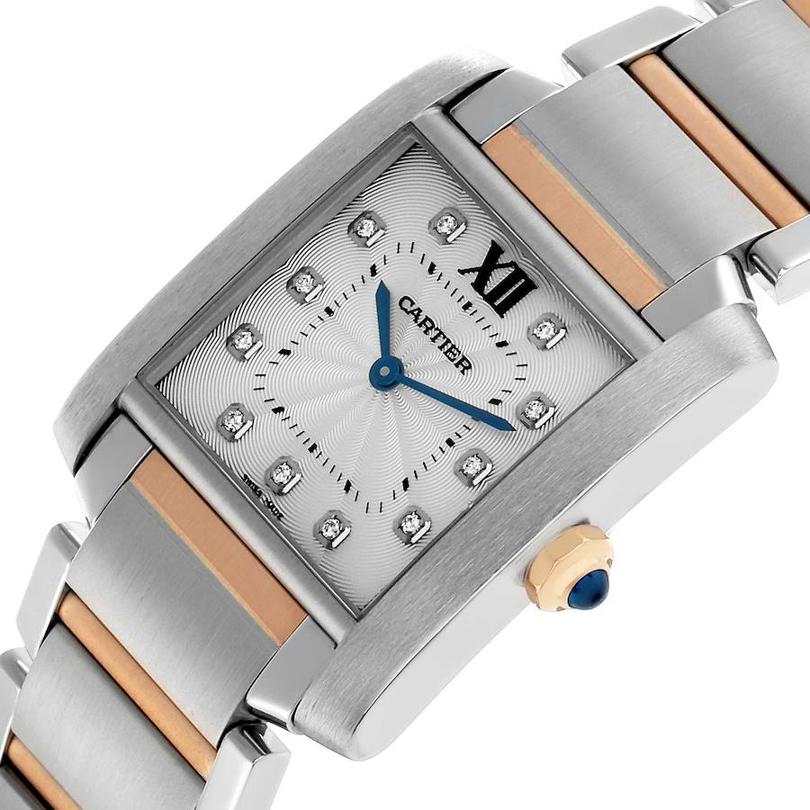 Cartier Tank Française Midsize Steel & Rose Gold Diamond Ref. WE11000565 - Image 5