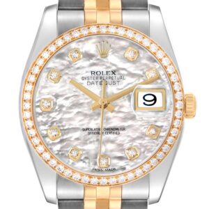 Rolex Datejust 36 Steel & Yellow Gold MOP Diamond Dial Ref. 116243