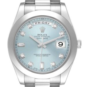 Rolex Day-Date II President Platinum Ice Blue Diamond Dial Ref. 218206