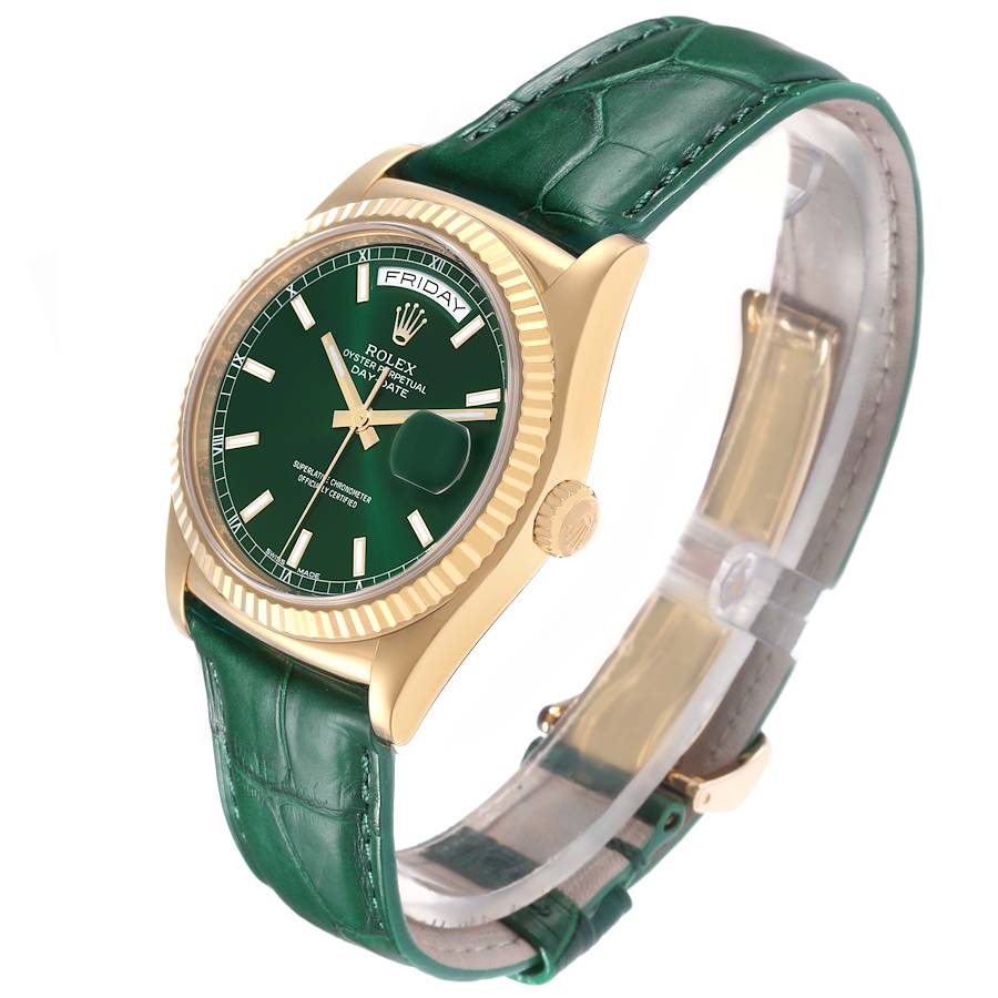 Rolex Day-Date 36 Yellow Gold Green Dial Ref. 118138 - Image 8