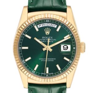 Rolex Day-Date 36 Yellow Gold Green Dial Ref. 118138