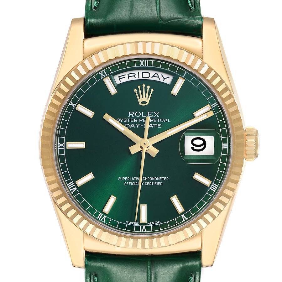 Rolex Day-Date 36 Yellow Gold Green Dial Ref. 118138