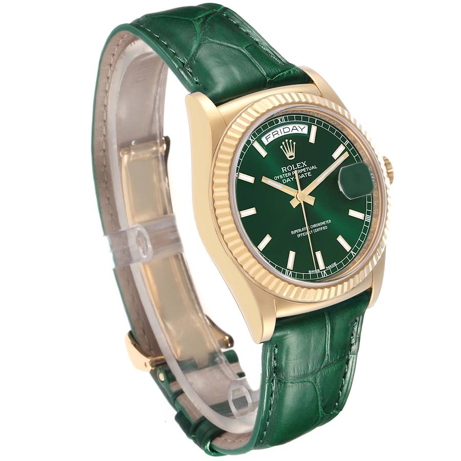 Rolex Day-Date 36 Yellow Gold Green Dial Ref. 118138 - Image 9