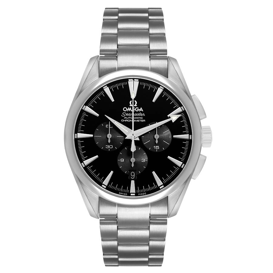 Omega Aqua Terra Chronograph Steel Black Dial Mens Watch 2512.50.00 Box Card - Image 2
