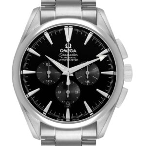 Omega Aqua Terra Chronograph Steel Black Dial Mens Watch 2512.50.00 Box Card