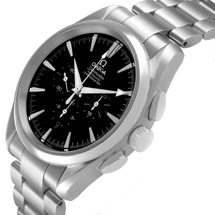 Omega Aqua Terra Chronograph Steel Black Dial Mens Watch 2512.50.00 Box Card - Image 3