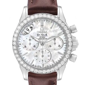 Omega DeVille Diamond MOP Dial Mens Watch 4877.70.36 Box Card